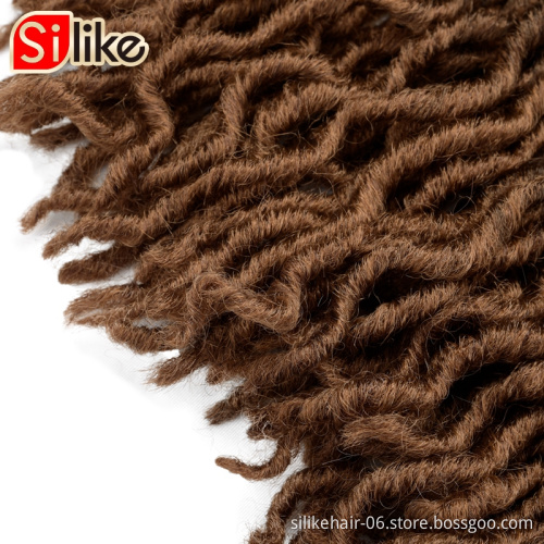 Goddess Faux locs Crochet Hair Soft Gypsy Locs Wavy Crochet Braids Dreadlocks Curly Wavy Braiding Hair Extensions 24 Strands